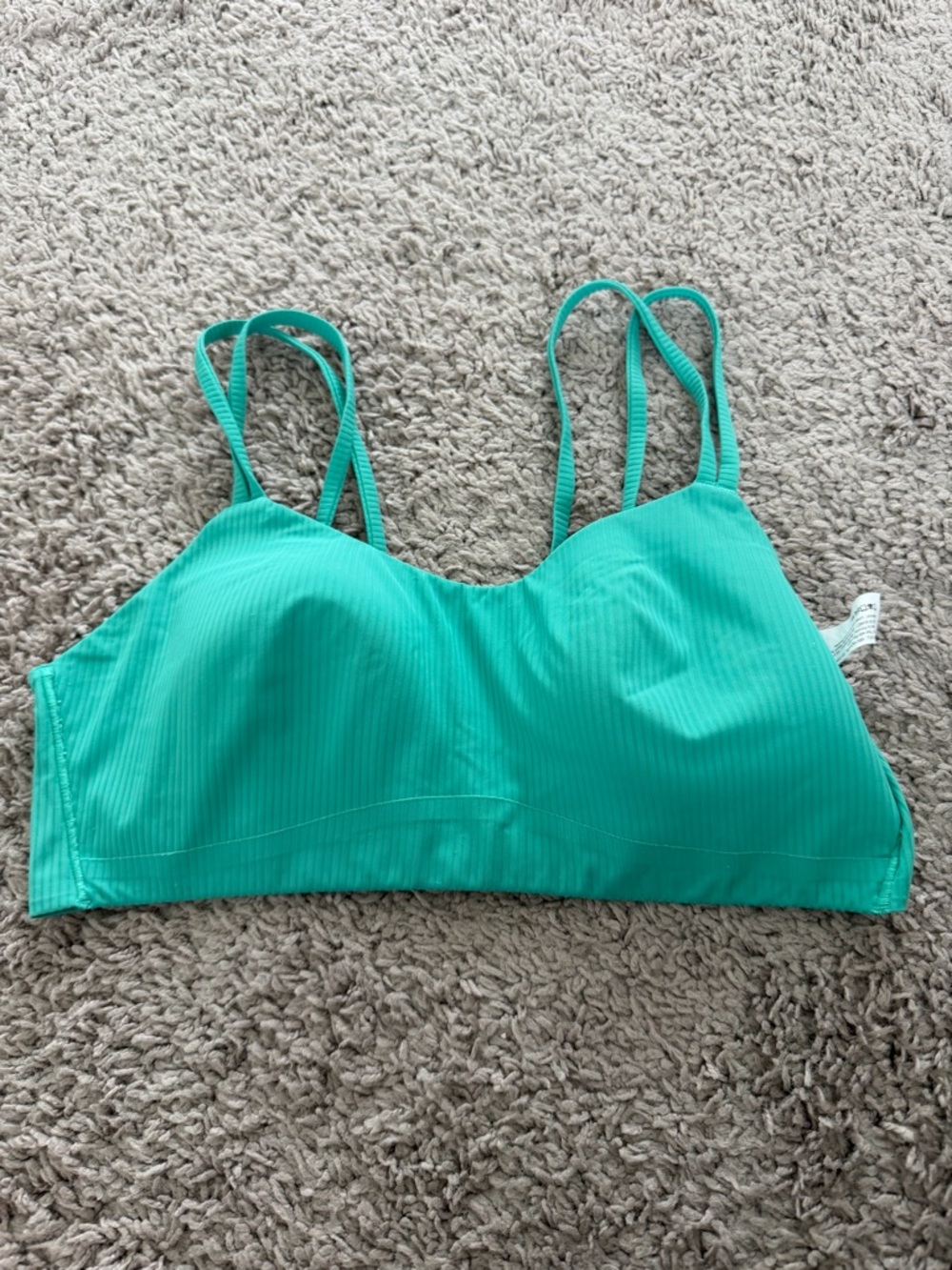 Lululemon Like a Cloud Ribbed Bra in teal green